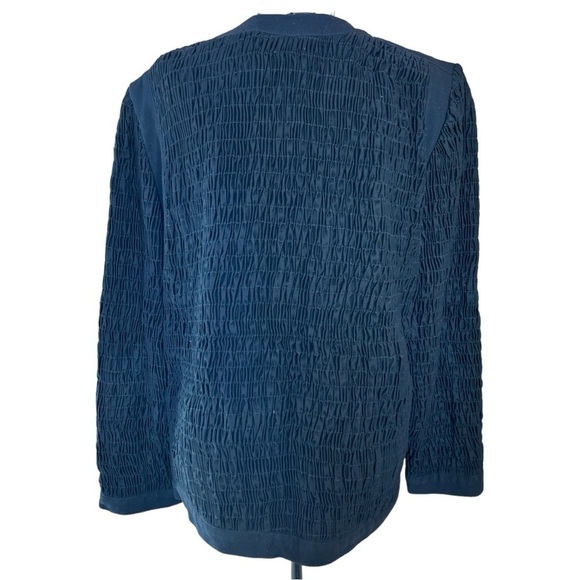 Vintage Bis Bis Gene Ewing Smocked Shirt Jacket Shacket Black Size 12 - Picture 5 of 14